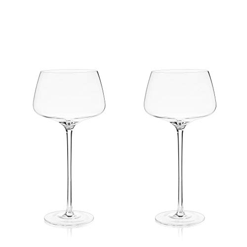 Viski Angled Stemmed Cocktail Glasses, Perfect For Amero Spritz, Aperol Spritz, Americano, And Tonic, Premium Crystal Drinking Glasses, Long Stem Cocktail Glass, Set Of 2, 16Oz #TOP6