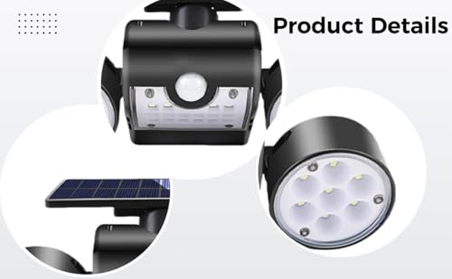 Luz solar con sensor de movimiento de doble cabeza para evitar zonas oscuras 2