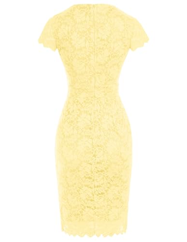 Image of GRACE KARIN Cocktail Dresses for Women Cap Sleeve Lace Dress | Business Casual, Semi Formal Pencil Dress for Wedding Guest, derby, party, banquet, Elegante, Spring Summer, bodycon dress