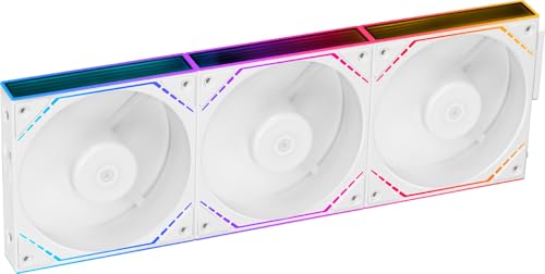 Image of Thermalright TL-M12QRW 120mm ARGB Reverse Case Fan, Daisy-Chain | 1500RPM | Silent Computer Fan with Infinite Mirrors on Both Sides(White) | Reverse Airflow, Daisy Chain PWM /ARGB, Infinity Mirror Lighting