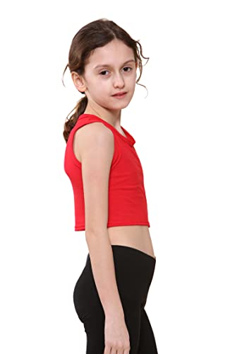 Image of Kids Girls Neon Fluorescent Vest Crop Tops T-Shirt Tee Top Dance Wear Gymnastic Fancy Dress Age 5-14 Years