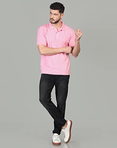 Image of INKKR Men's Casual Polo Neck Half Sleeve Solid T-Shirt (Pack-3)