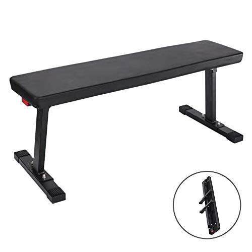TOUNTLETS Foldable Flat Gym Utility Bench Travel Weights Bench, Exercise Portable Workout Flat Training Bench Heavy Duty for Indoor Dumbbell Fitness,Foldable Dumbell Bench for Home,600 lbs