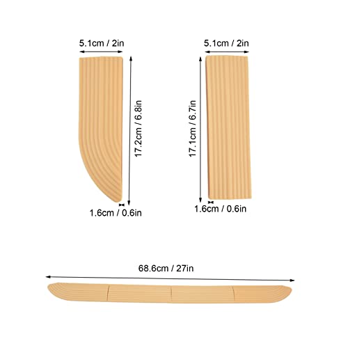 TOPINCN 4PCS Transition Threshold Ramp for a Door Sill Universal Sweeper Door Sill Stair Wheelchair Door Sill Free Assembly Rubber Door Threshold Protect(Beige) - Image 3