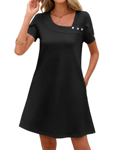 Image of Valiamcep Women's 2026 Summer Sleeveless Mini Dress Casual Square Neck Slim Fit Cocktail Party Short Dresses