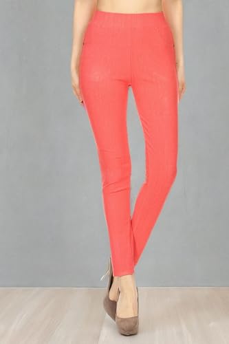Image of Leggings Depot Women's Cotton Blend Stretch Pull-on Jeggings Casual Pants with Pockets (Available in Plus Size)