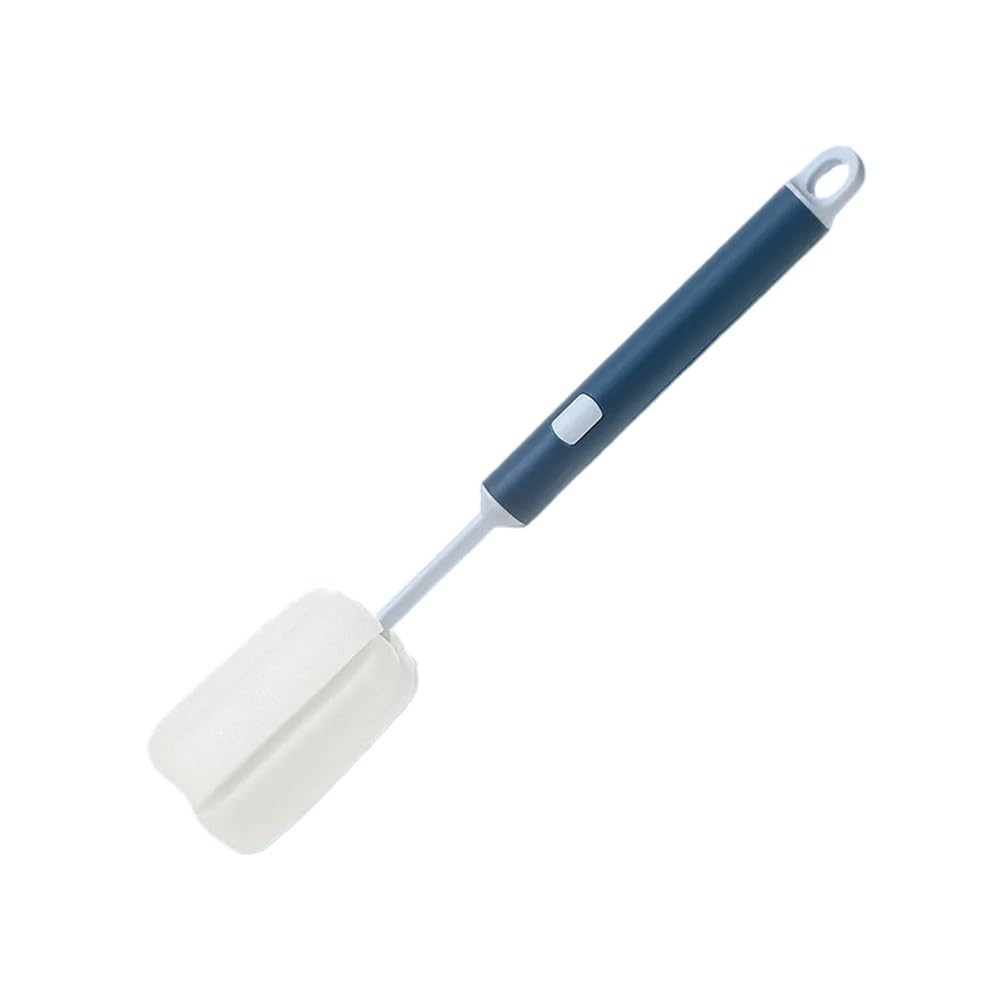 Sunrrafck Blue 1Pc Sponge Cleaning Cup Brush Long Handle For Coffee Glasses Pot Milk Mugs Wine Bottle Kitchen Dish Washing(Blue)