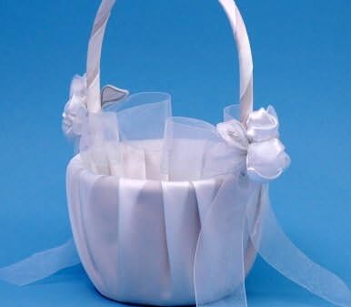 Amour Flower Girl Basket - Ivory