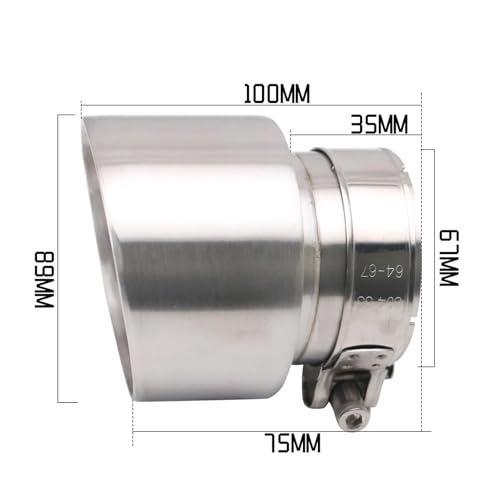 Terminal de escape de acero inoxidable 304 con salida de bocina de 89mm para coche 2