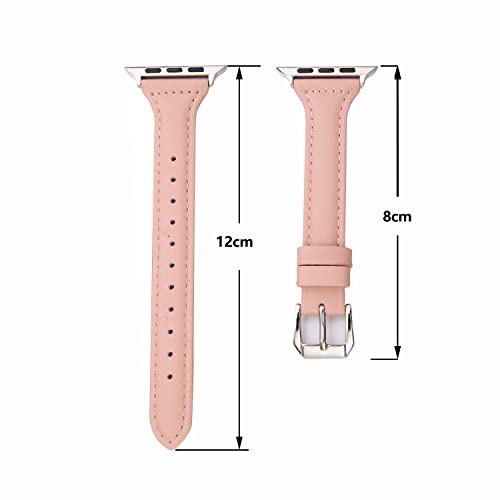 SEURE Leather Band Compatible with Apple Watch Strap 38mm 40mm 41mm 42mm 44mm 45mm,Women Men slim soft Bracelet Wristband for Series 8/7/6/5/4/3/2/1/SE - Image 2