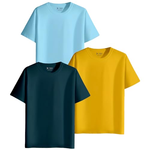 Image of XENOVAURBAN Unisex Regular Cotton Combo of 3 Solid Color Tshirt