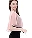 TONGFANTFL Women's Soft Chiffon Capelets Shawls and Wraps for Evening Wedding Cape Bole Cover Up (Blush)