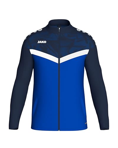 JAKO ICONIC Unisex Polyesterjacke Gr. M Royal/Marine - Atmungsaktive Trainingsjacke Herren und Damen im modernen Design, 100% recyceltes Polyester