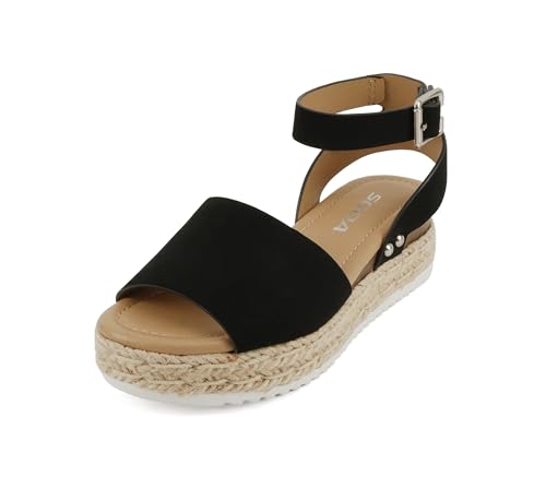 Image of Soda Little Kids /Children /Girls Topic-IIS Espadrille Flatform Wedge Open Toe Sandals