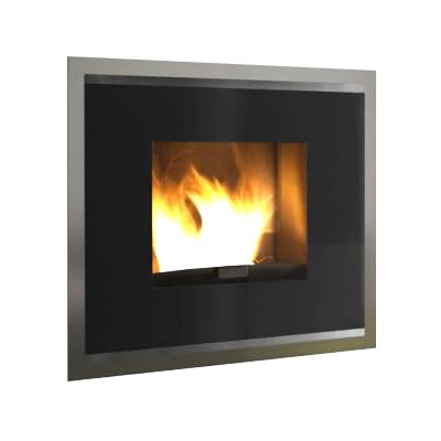 EIDER BIOMASA Insertable de Pellets Insert HIDRO 20 – 19,34 kW Potencia Global – 17,21 kW Nominal – Tolva 32 kg – Eficiencia 89% – Encendido Rápido – Programable – para Calefacción Central
