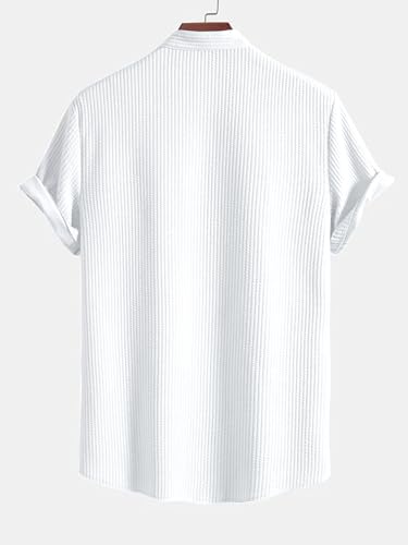 Image of GRECIILOOKS Men's Polycotton Regular Fit Casual Shirt | Stylish | Printed | Solid | Short Sleeve | Trendy (Available in Plus Size)