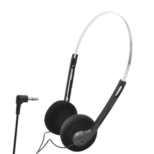 Zanthicia Tragbares Headset im Retro Stil, Stahlkabel Kopfhörer, leicht, geeignet für Outdoor Reisen, mit klarem Klang, Retro Flair, kleine Kopfhörer, Foto Requisite, Schwarz,...