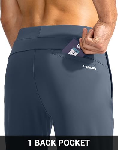 Image of G Gradual Men's Golf Joggers Pants with Zipper Pockets Stretch Sweatpants Slim Fit Track Pants Joggers for Men Work Running