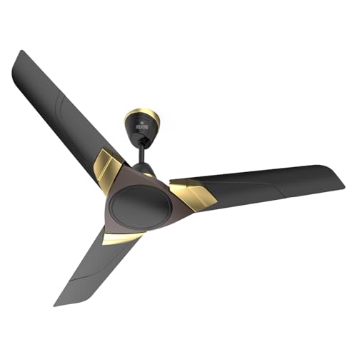 Polycab Aereo Plus Star Rated, 1200mm Ceiling Fan For Home | High Speed & Air Delivery | Saves Up To 33% Electricity, 100% Copper, Rust-Proof Blades, 52 Watt【Matt Black Choclate Gold】 view 1