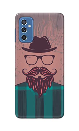 Image of PRINTFIDAA Man Icon with Beard Shirt Hipster Printed Designer Hard Case for Samsung Galaxy M52 5G Back Cover -(e) RPM1001