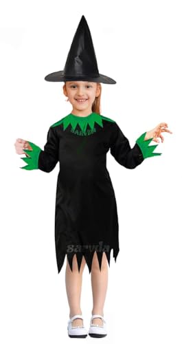 Image of Sarvda Hosiery, Velvet, And Satin Halloween Costumes For Girls | Halloween Costume For Boys | Halloween Dress For Kids | Witch Costumes (3-4 Years, Halloween Scary (Premium Costume)),Black