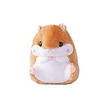 Aregokam Hamster Stuffed Animal Plush, Cute Hamster Hugging Pillow Hand Warmer, Soft Cute Hamster Toy Gift at Birthday, Fluffy Hamster Plushie for Teens Adults (Brown 15.75''x11.81'')