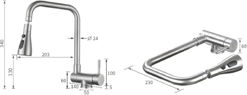 Robinet d'évier de cuisine moderne avec 2 modes de pulvérisation - 5