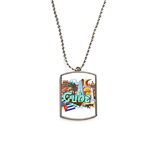 DIYthinker Guantanamo Trinidad Cuba Graffiti Corrente de aço inoxidável Colar para animais de estima