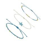 Holibanna Conjunto De Tobillera Con Cadena Para El Pie Para Mujer Pulsera De Tobillo Ajustable Cadena Para El Tobillo Decoración Para El Pie Hilo Encerado Hecho A Mano Elegante Y A La Moda.