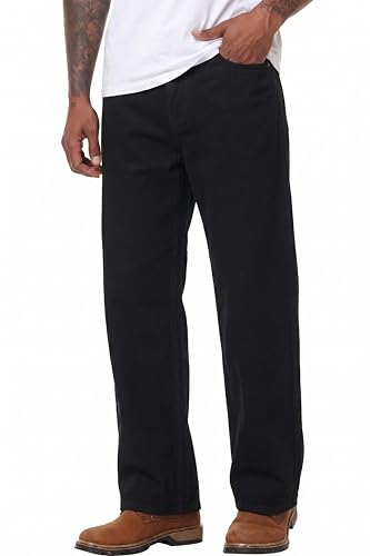 MZNBURAM Men's Non-Stretch Loose Fit Wide-Leg Baggy Jeans Pants