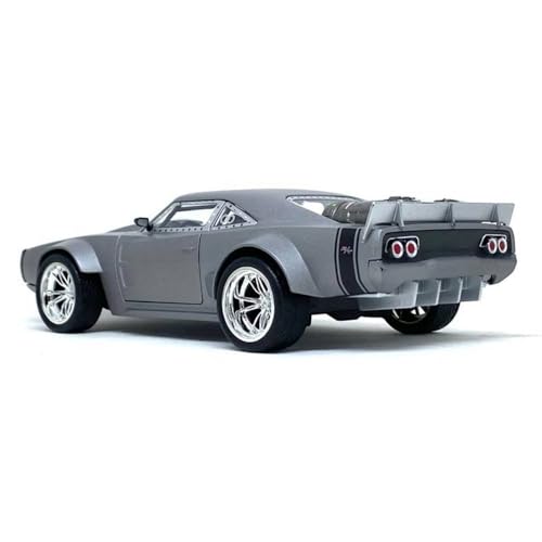Auto a escala 1:24 Dom's Ice Charger metal plateado miniatura 5