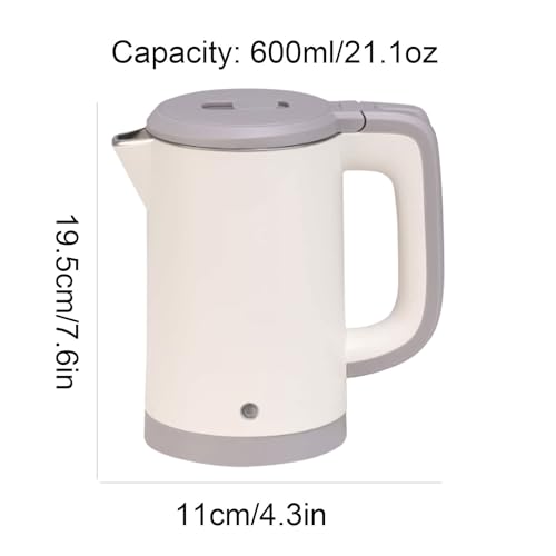 Tetera eléctrica de acero inoxidable blanca 600ml miniatura 2