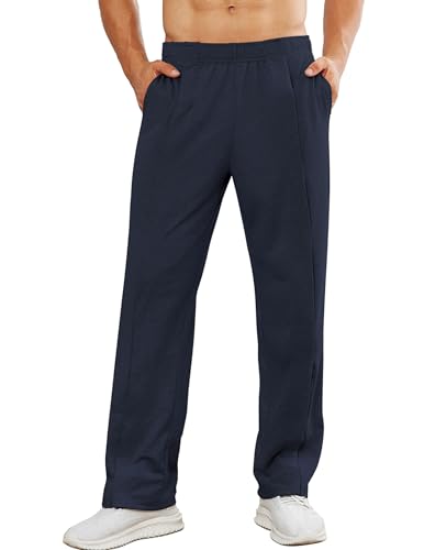 Image of Deyeek Men's Tear Away Pants 2 Side Full Open Bottom Sweatpants Loose Fit Casual Adaptive Post Surgery Pants with Pockets