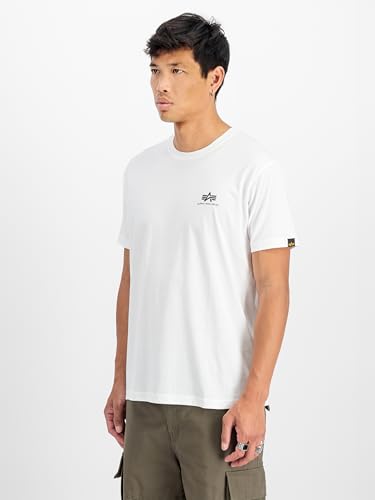 ALPHA INDUSTRIES Herren Basic T Small Logo Kurzarm Shirt, White, 4XL – Ansicht 4