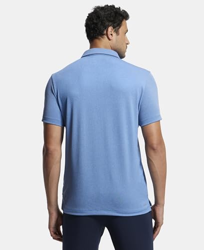Image of Jockey MV42 Men Recycled Microfiber Elastane Stretch Half Sleeve Active Wear Polo T-Shirt with Breathable Mesh