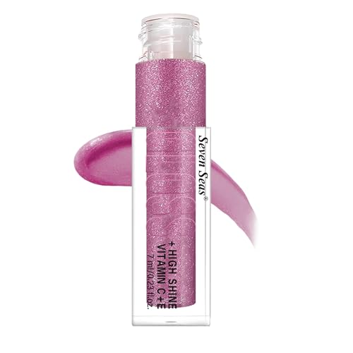 Seven Seas Babe Glittery Lip Gloss With High Shine Lip Color For Glossy Look |Lightweight Non Sticky Lip shiner For Moisturizing Lips (Hot Pink,7ML)