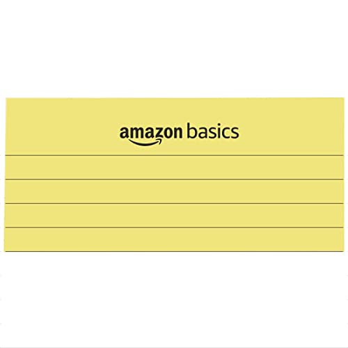 Image of AmazonBasics Wide Ruled 5x 8 - Inch 50-Sheet Lined Writing Note Pad Green | White | Blue | Yellow Pack of 12