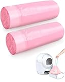 Picture of ANWA 40 Count Cat Litter Box Liners for Automatic Cat Litter Box and Litter Box Robot 4/3, Heavy-Duty, Extra Thick, Pink