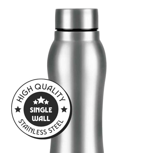 Image of Borosil 740 ml Hydra Chillmate Stainless Steel Water Bottle | ISI Certified, Made in India | Single Wall, Leakproof| Bottle for Office, School, College & Gym | 1 Year Warranty | Silver