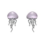 FABMODE Jellyfish Earrings Ocean Animals Studs Opal Ocean Jewelry Hawaiian Beach Themed Accessories