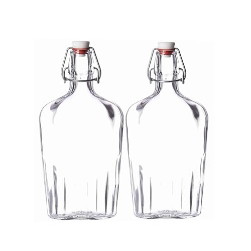 Bormioli Rocco Fiaschetta Glass 8.5 Ounce Pocket Flask, Set of 2