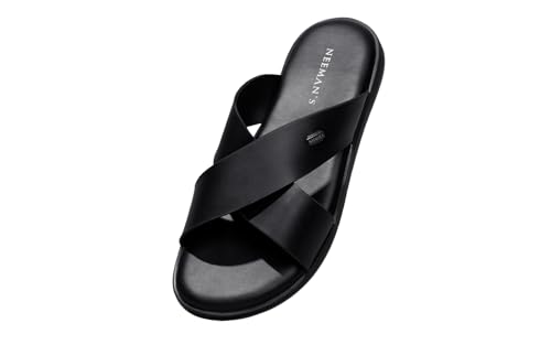 Image of Neeman's Minimals Sandals for Men | Casual Slippers with Ergonomic Arch Support & Anti Skid Sole | Faux Leather Waterproof Chappal | Lightweight Monsoon Floaters for Beach & Outdoor Wear