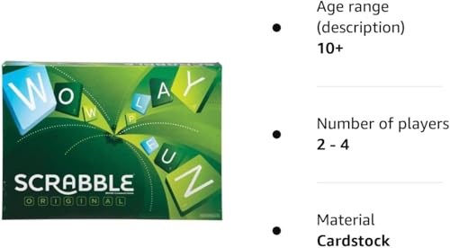 ZARQITO Scrabble Board Game, Word, Letters Game for All Ages