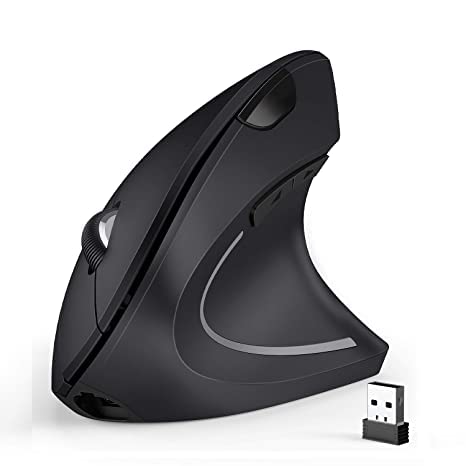 atdaraz Rechargeable 2.4GHZ Wireless Vertical Ergonomic Mouse 800-1600 Dpi Optical Mouse 6 Buttons and Portable Office Gaming Cordless Mice with A USB Receiver for Pc Laptop for Right Hand-picture-21