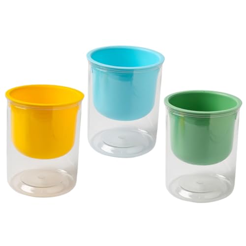OSALADI 3pcs Self Watering Planter Pots for Indoor Plants, Plastic Flower Basin with Water Storage, Colorful Round Vegetable Growing Containers for Home Gardening