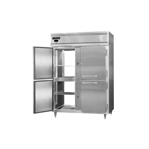 Continental Refrigerator DL2RF-SA-PT-HD Designer Line Two Section Pass-Thru Refrigerator/Freezer, Stainless Exterior & Half-Height Doors