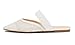 BREEZE NOUTHERLY Women's Fashion Mesh Mules Slip On Backless Slide Flats Pointed Mesh White Rhinestone Size 7.5 M US