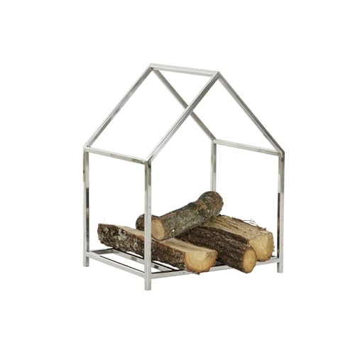 Range-bûches vertical en acier inoxydable argenté pour poêle et cheminée - 2