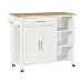 HOMCOM Carrello con Ruote Salvaspazio, Penisola Cucina in Legno Massiccio: 1 Cassetto, 1 Armadietto, 3 Ripiani e 4 Ruote, 107.5x48x89 cm