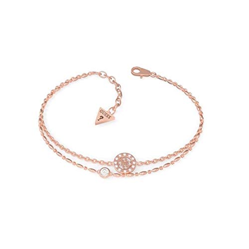 GUESS Mini Logo Rose Gold Plated Double Chain Bracelet UBB79034-L